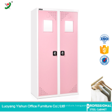 bedroom furniture double color steel or iron wardrobe design with mirror